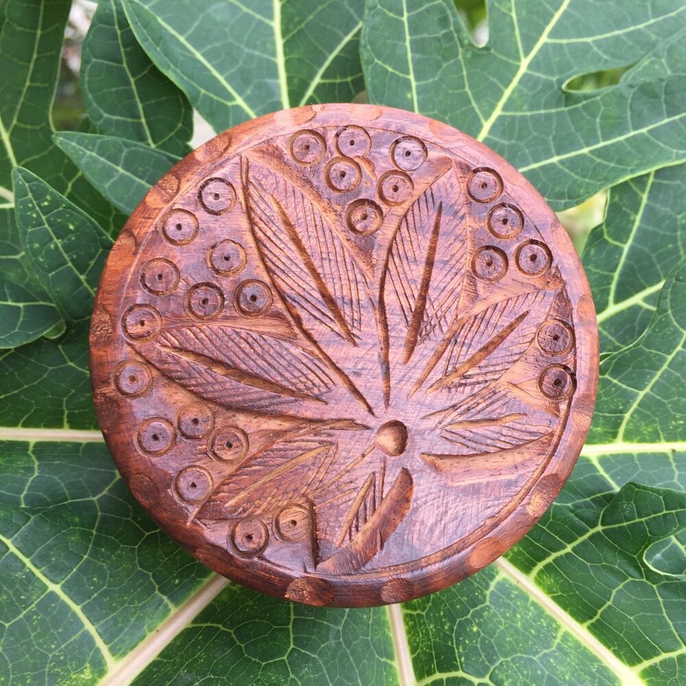 Wooden herb grinder